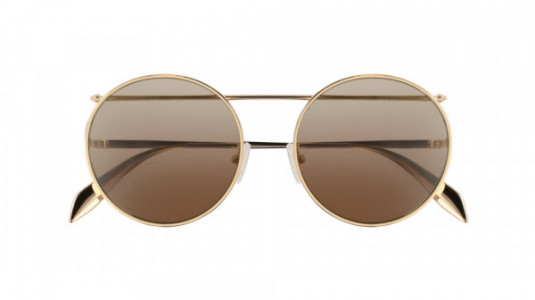 Alexander McQueen AM0137S Sunglasses, 001 - GOLD with BROWN lenses