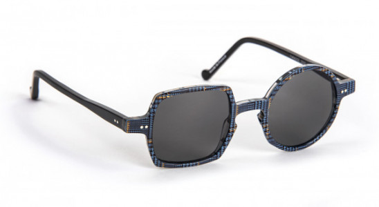 J.F. Rey PARADISE-SUN Sunglasses, TARTAN BLUE/BLACK TEMPLE + SMOKED LENSES (2500)