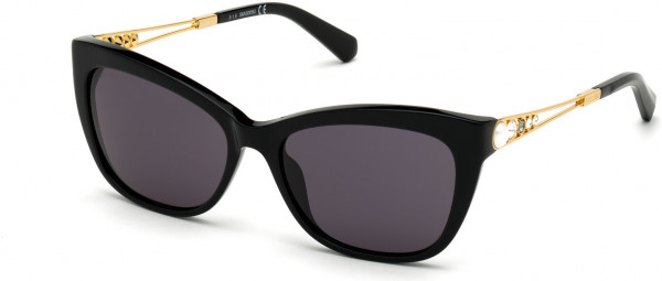 Swarovski SK0262 Sunglasses, 52F - Dark Havana / Gradient Brown Lenses