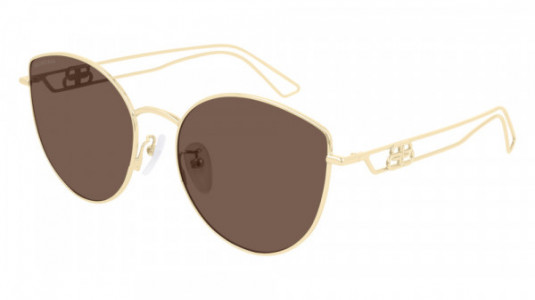 Balenciaga BB0059SK Sunglasses, 002 - GOLD with BROWN lenses