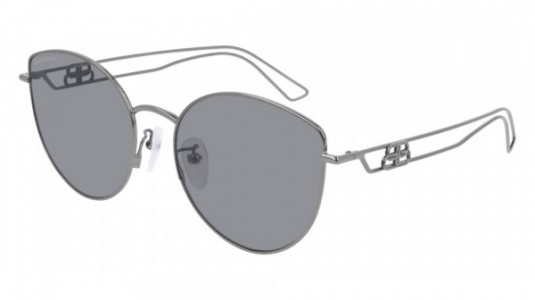 Balenciaga BB0059SK Sunglasses, 003 - RUTHENIUM with GREY lenses