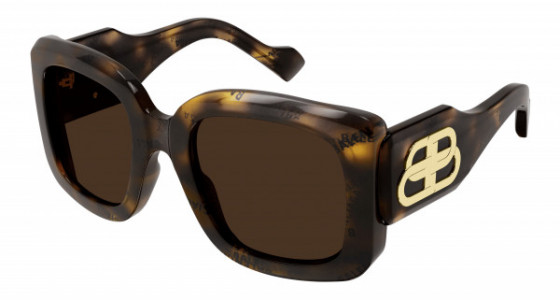 Balenciaga BB0069S Sunglasses, 007 - HAVANA with BROWN lenses