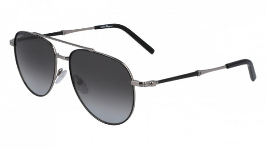 Ferragamo SF226S Sunglasses, (086) BLACK/LIGHT RUTHENIUM