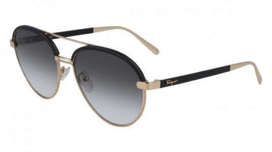Ferragamo SF229SL Sunglasses, (786) ROSE GOLD/BLACK LEATHER
