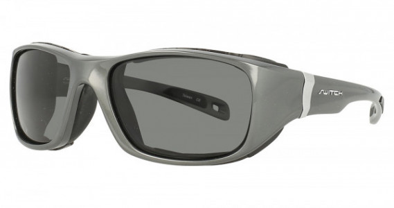 Switch Vision Highlander Sunglasses, SBLK Shiny Gunmetal (Polarized True Color Grey)