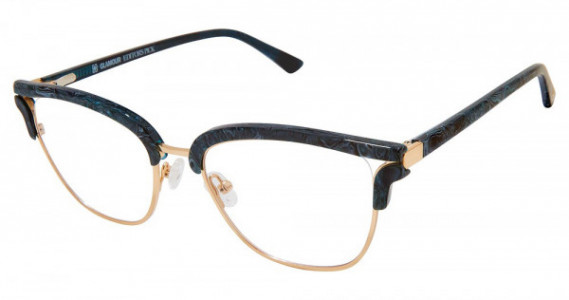 Glamour Editor's Pick GL1027 Eyeglasses, C01 TEAL / GOLD