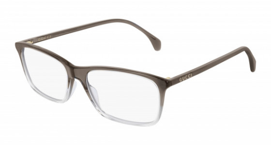 Gucci GG0553O Eyeglasses, 004 - GREY with TRANSPARENT lenses