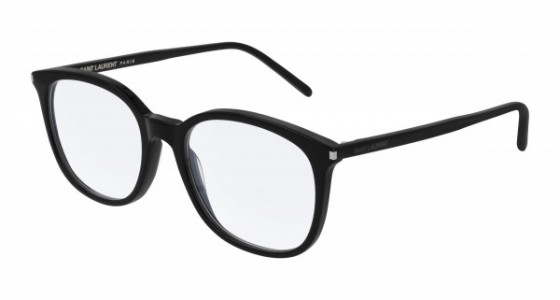 Saint Laurent SL 307 Eyeglasses, 001 - BLACK with TRANSPARENT lenses
