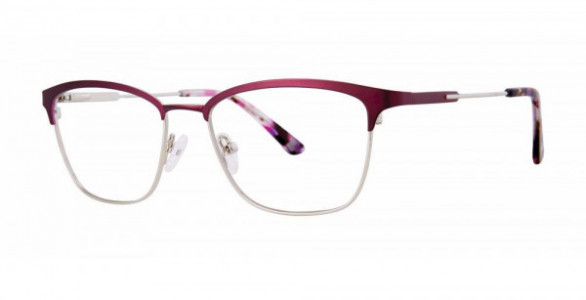 Genevieve STELLAR Eyeglasses, Matte Plum/Silver