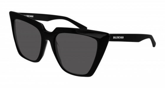 Balenciaga BB0046S Sunglasses, 001 - BLACK with GREY lenses