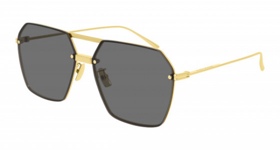 Bottega Veneta BV1045S Sunglasses, 001 - GOLD with GREY lenses