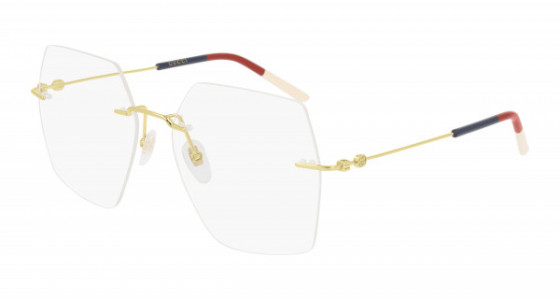 Gucci GG0683O Eyeglasses, 003 - GOLD with TRANSPARENT lenses