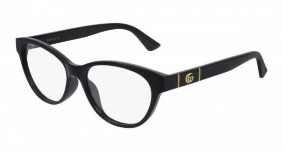 Gucci GG0766OA Eyeglasses, 001 - BLACK with TRANSPARENT lenses