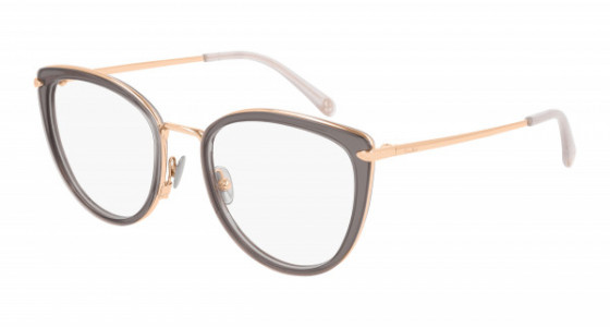 Pomellato PM0083O Eyeglasses, 004 - GREY with GOLD temples and TRANSPARENT lenses