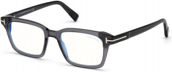 Tom Ford FT5661-B Eyeglasses, 020 - Shiny Dark Grey/ Blue Block Lenses