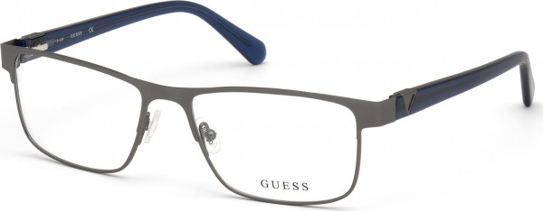 Guess GU50003 Eyeglasses, 009 - Matte Grey / Shiny Blue