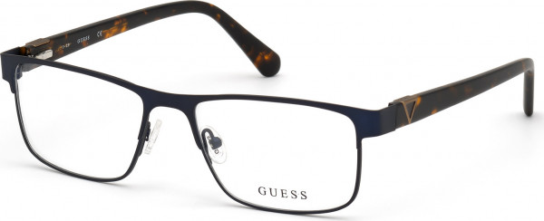 Guess GU50003 Eyeglasses, 091 - Matte Blue / Blonde Havana