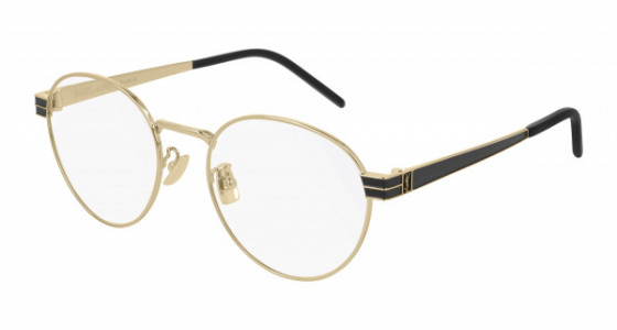 Saint Laurent SL M63 Eyeglasses, 003 - GOLD with TRANSPARENT lenses