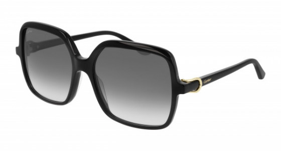 Cartier CT0219S Sunglasses, 001 - BLACK with GREY lenses