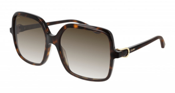 Cartier CT0219S Sunglasses, 002 - HAVANA with BROWN lenses