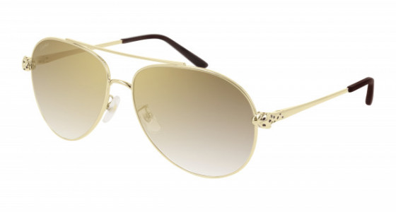 Cartier CT0233S Sunglasses, 002 - GOLD with BROWN lenses