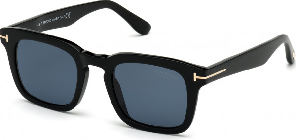 Tom Ford FT0751 DAX Sunglasses, 01V - Shiny Black / Shiny Black