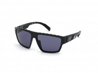 adidas SP0008 Sunglasses, 01A - Shiny Black / Smoke Lens Kolor Up (Tm)