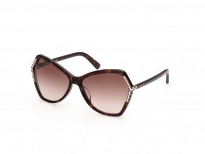Bally BY0036-H Sunglasses, 52F - Shiny Classic Dark Havana/ Gradient Brown Lenses