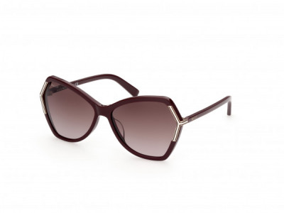 Bally BY0036-H Sunglasses, 69T - Shiny Solid Bordeaux/ Gradient Green-Brown Lenses