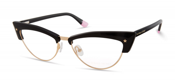 Victoria's Secret VS5018 Eyeglasses, 001 - Gold/black Rim W/ Gold Star On End Pieces, Black Temple