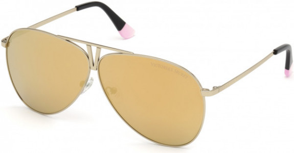 Victoria's Secret VS0037 Sunglasses, 30E - Shiny Gold, Black Tips, Gold Lens