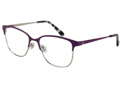 Amadeus A1039 Eyeglasses, Silver With Purple On Rim