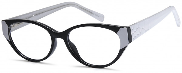 4U US104 Eyeglasses, Black White