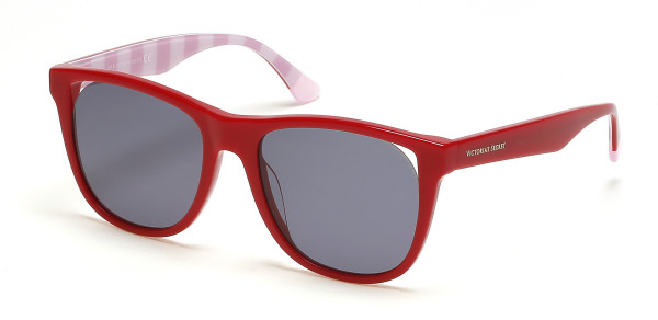 Victoria's Secret VS0048 Sunglasses, 66A - Red With Grey Lens, Inside Temples With Stripes