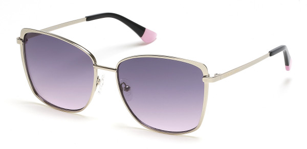 Victoria's Secret VS0049 Sunglasses, 30Z - Gold, Black Tips, Grey-To-Purple Gradient Lens