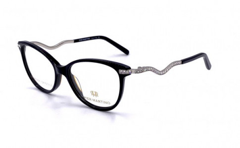 Pier Martino PM6570 Eyeglasses, C4 Black Silver Crystal