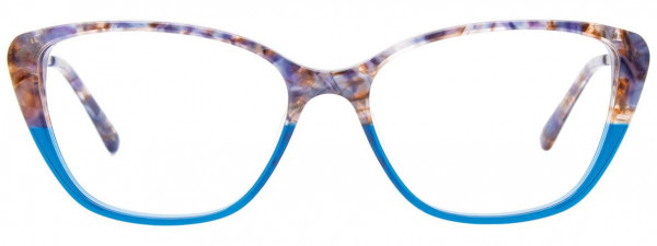 EasyClip EC552 Eyeglasses, 050 - Blue & Brown Marbled & Dark Turquoise