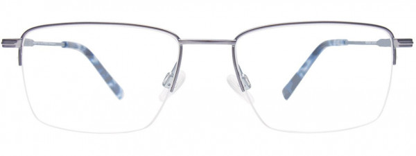 EasyClip EC560 Eyeglasses, 020 - Satin Light Steel & Satin Light Blue