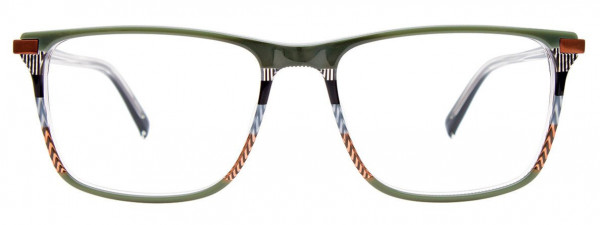 Takumi TK1156 Eyeglasses, 060 - Green & Multicolor Lines & Copper