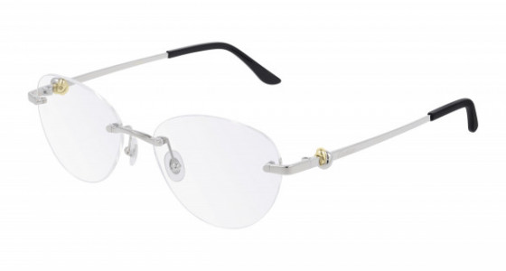 Cartier CT0224O Eyeglasses, 002 - SILVER with TRANSPARENT lenses