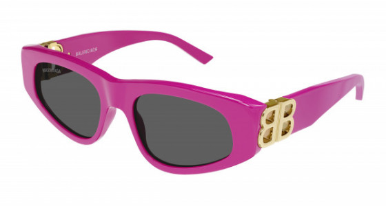 Balenciaga BB0095S Sunglasses, 006 - PINK with GOLD temples and GREY lenses