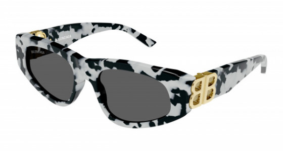 Balenciaga BB0095S Sunglasses, 010 - HAVANA with GOLD temples and GREY lenses