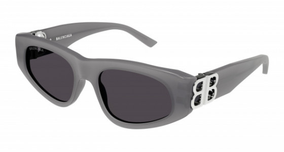 Balenciaga BB0095S Sunglasses, 015 - GREY with SILVER temples and GREY lenses