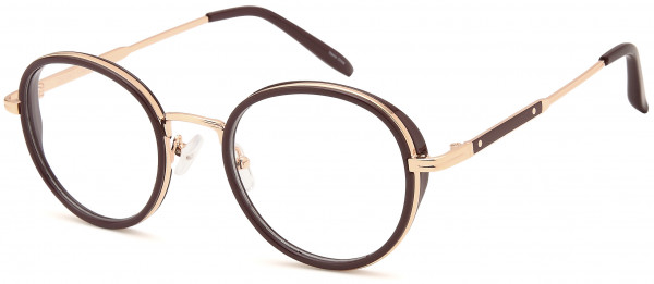 Di Caprio DC347 Eyeglasses, Burgundy Gold
