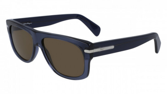 Ferragamo SF991S Sunglasses, (414) CRYSTAL NAVY BLUE