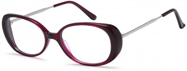 Di Caprio DC346 Eyeglasses, Burgundy Silver