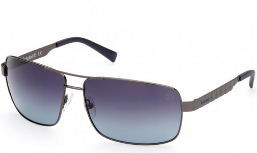 Timberland TB9225 Sunglasses, 08D - Shiny Dark Gunmetal / Blue Gradient Lenses