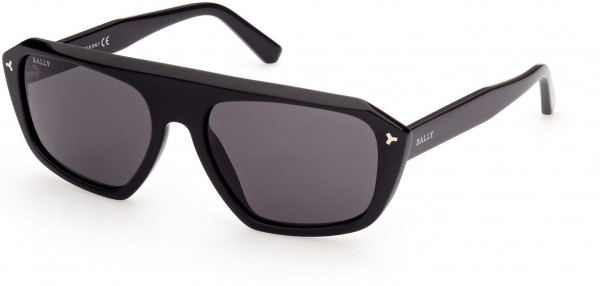 Bally BY0026 Sunglasses, 01A - Shiny Black/ Smoke Lenses