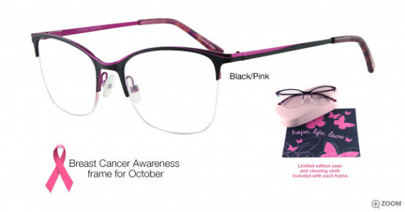 Karen Kane Sharon Eyeglasses, Black/Pink