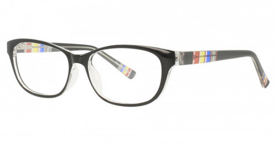 Lido West Shell Eyeglasses, BLK/CRY